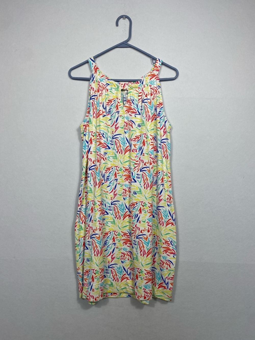 Lulu-B Multicolor Leaf-Print Sleeveless Keyhole Dress size XL